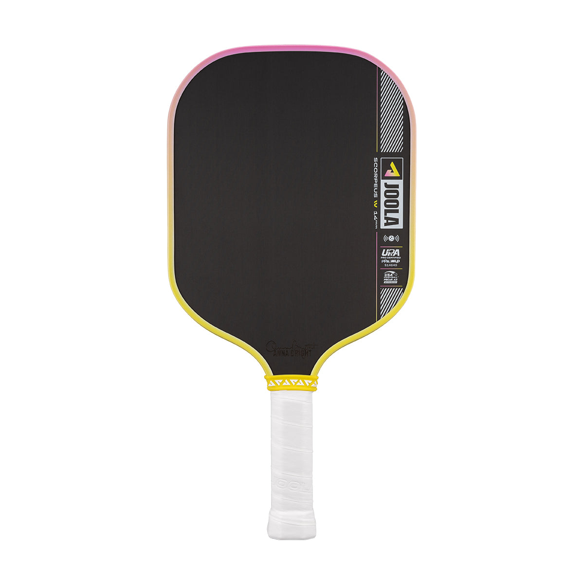 JOOLA Anna Bright Scorpeus Pro IV 14mm Pickleball Paddle - Guava Rush