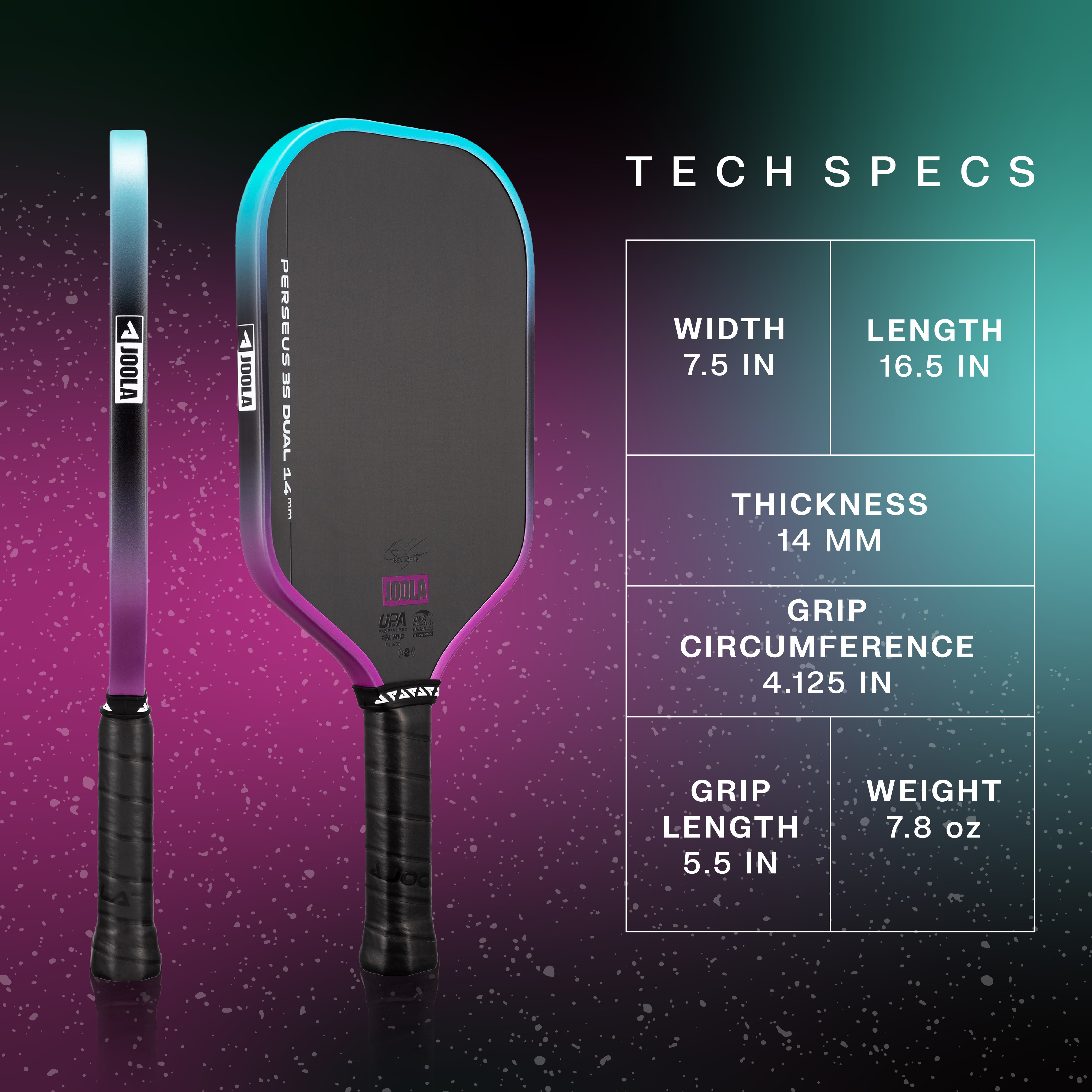 JOOLA Ben Johns Perseus 3S Dual 14mm Pickleball Paddle