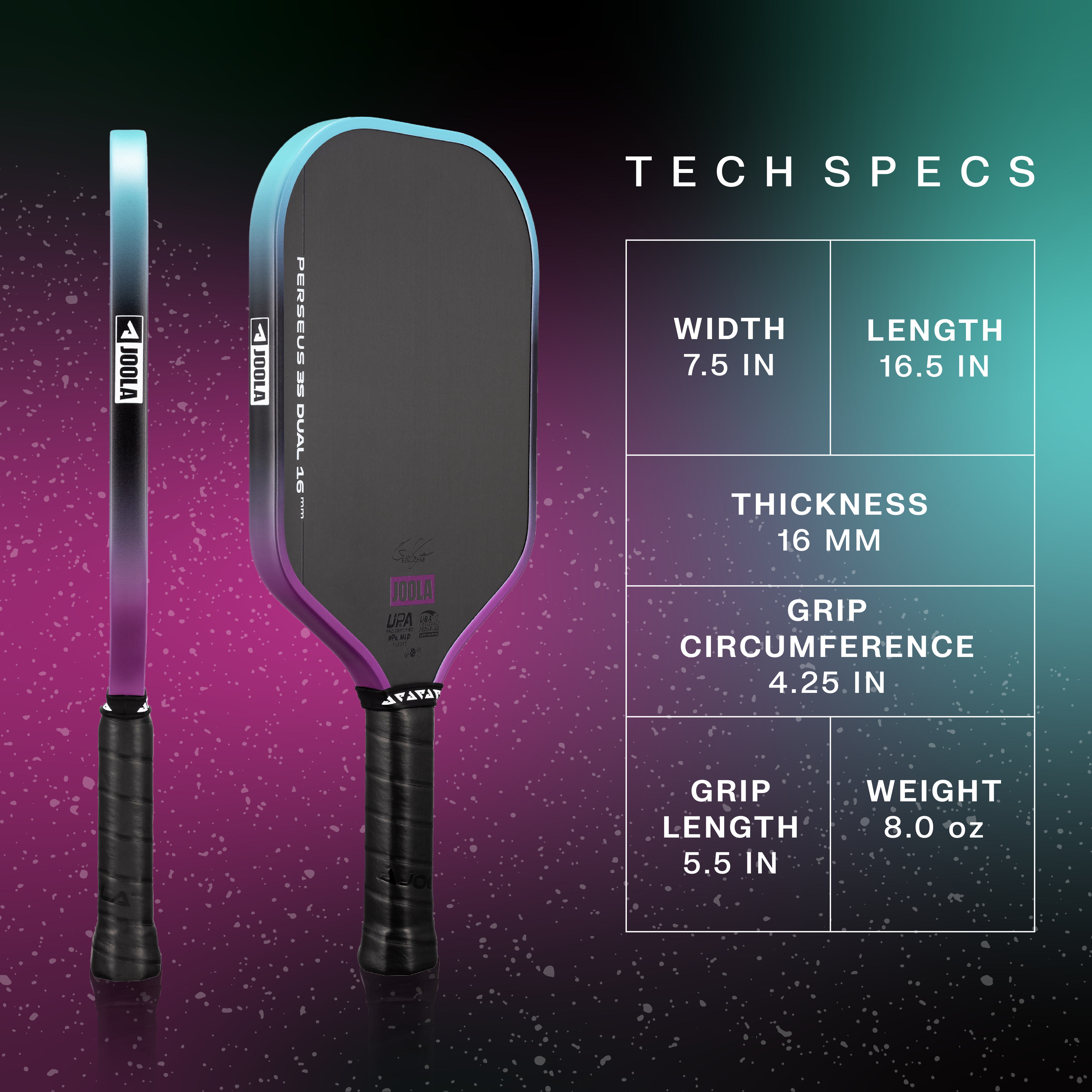 JOOLA Ben Johns Perseus 3S Dual 16mm Pickleball Paddle