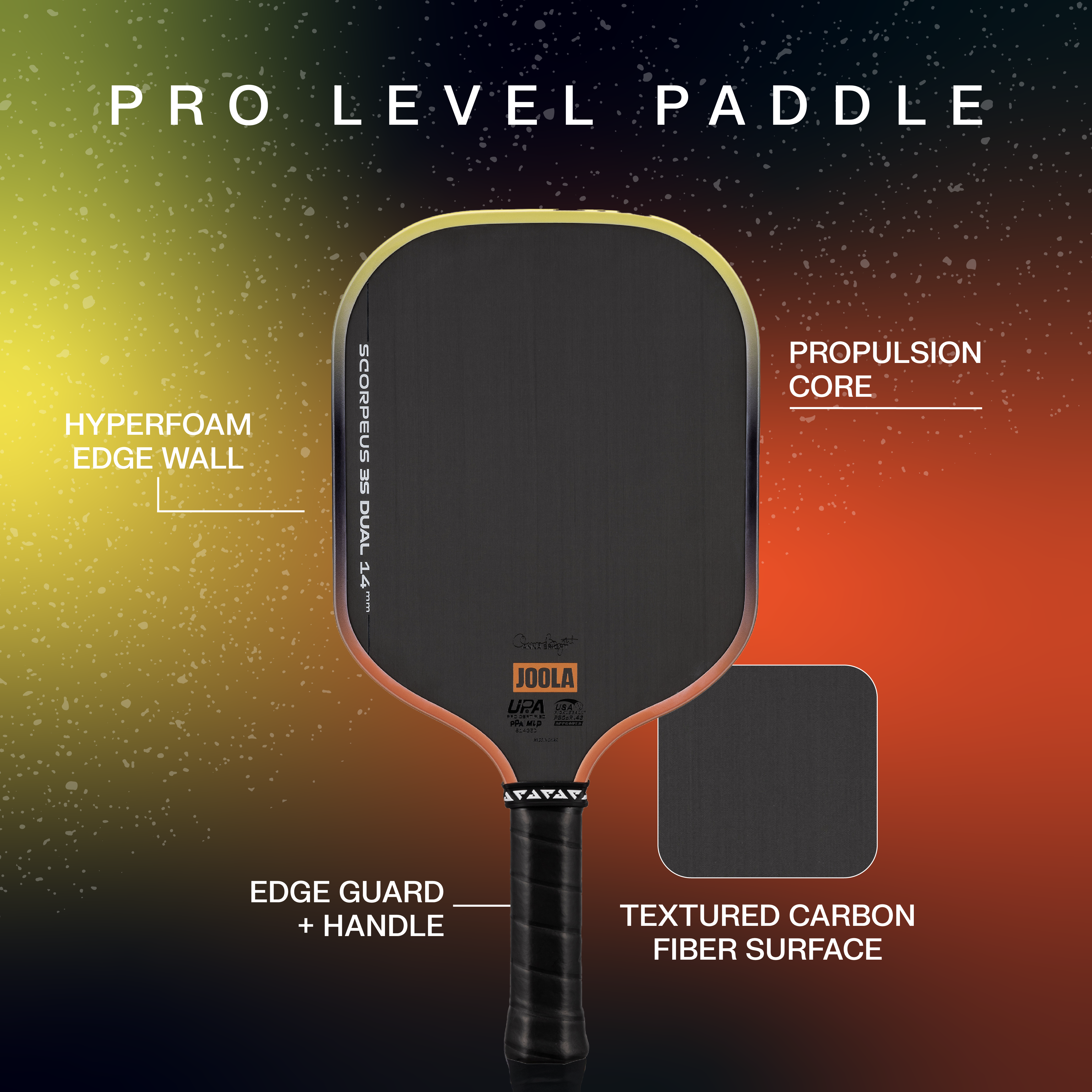 JOOLA Anna Bright Scorpeus 3S Dual 14mm Pickleball Paddle