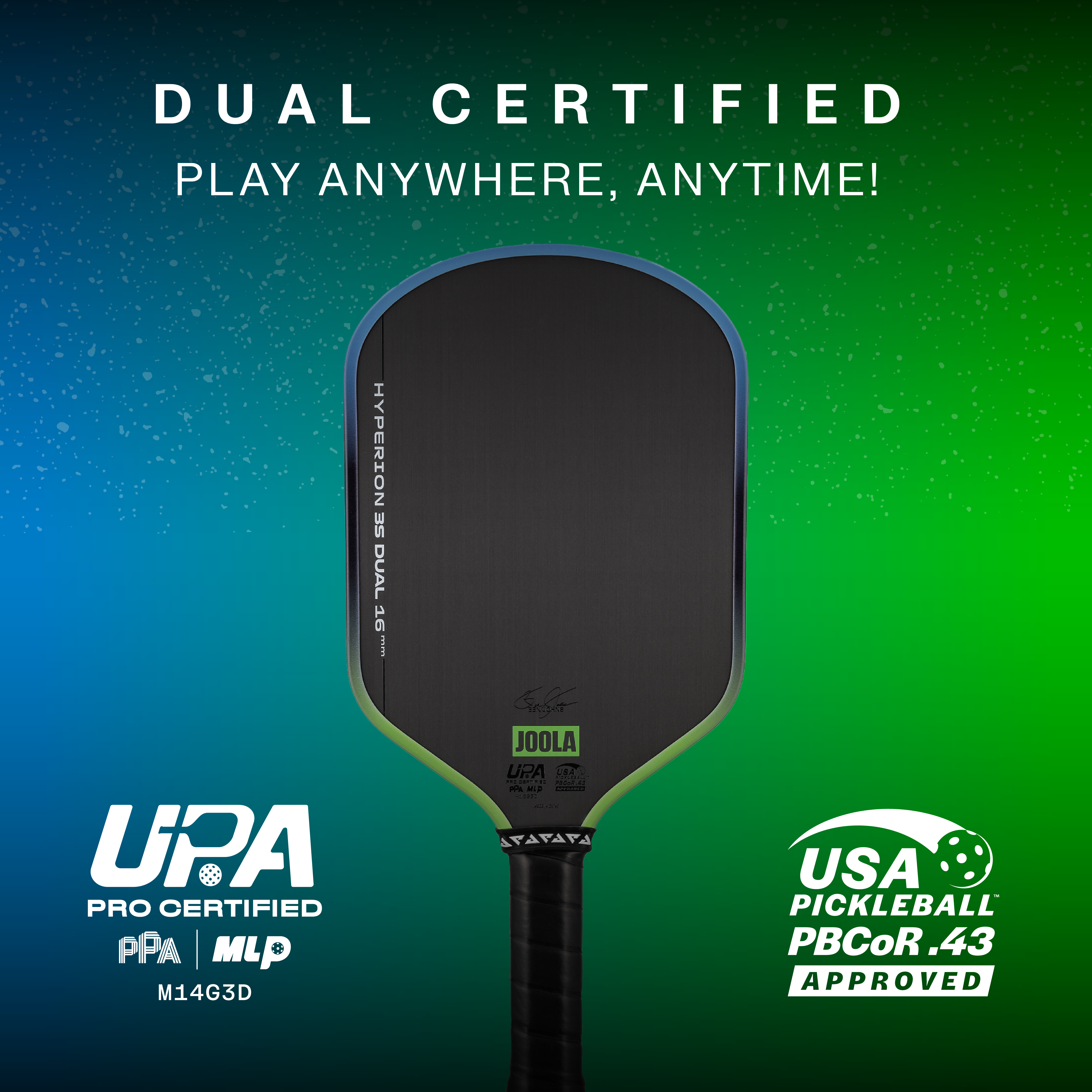 JOOLA Ben Johns Hyperion 3S Dual 16mm Pickleball Paddle