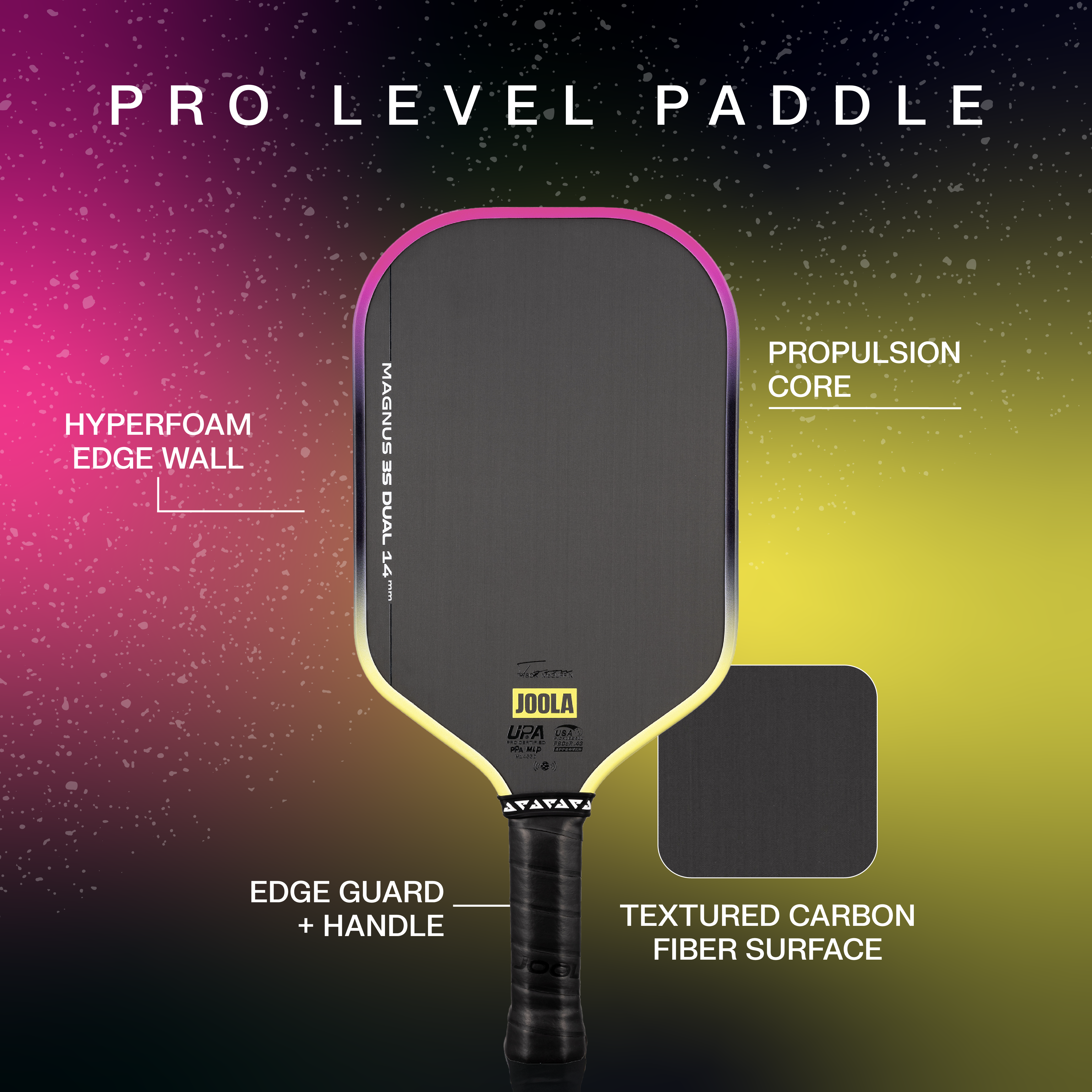 JOOLA Tyson McGuffin Magnus 3S Dual 14mm Pickleball Paddle
