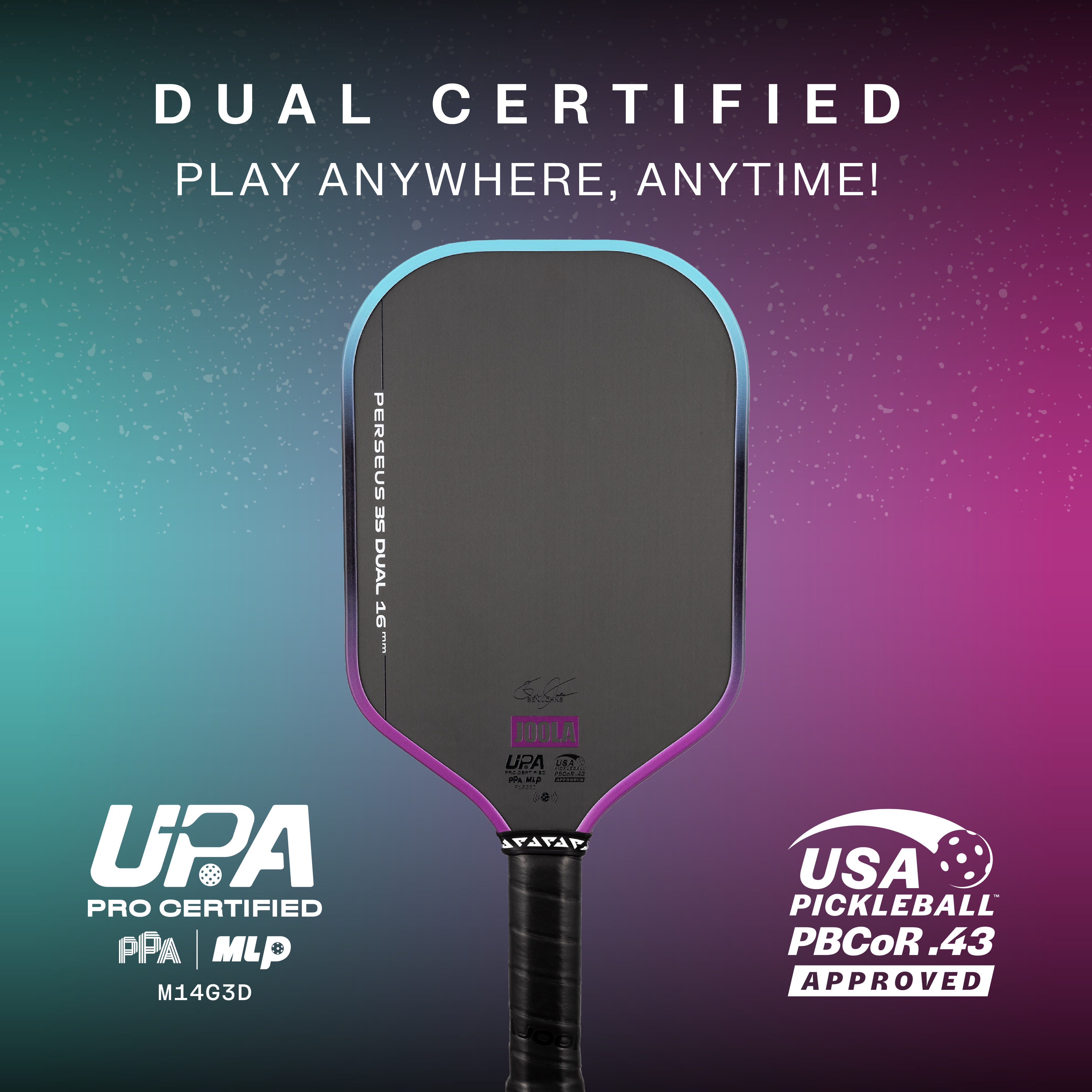 JOOLA Ben Johns Perseus 3S Dual 16mm Pickleball Paddle