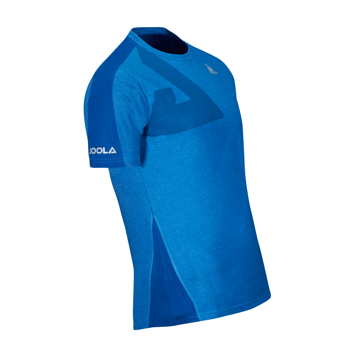 White background Image: Angled view of the JOOLA Competition T-shirt in blue. #Blue