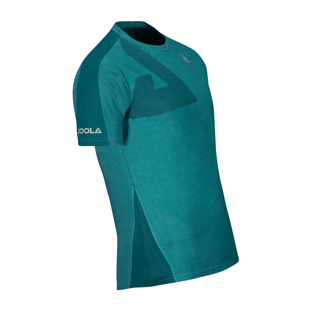 White background Image: Angled view of the JOOLA Competition T-shirt in teal. #Green